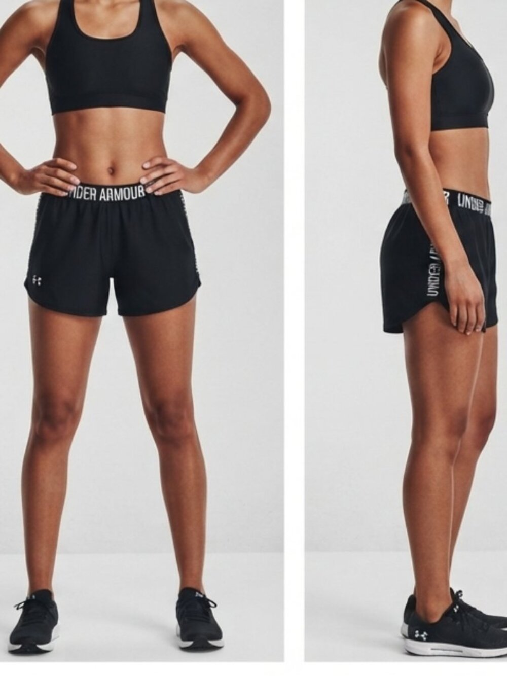 Under Armour Black Athletic Shorts Elastic Waistband (28" Waist) Gym Fit Active